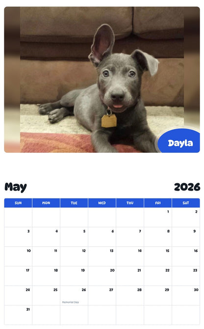 2026 - 2027 Dayla - Pawidols Pet Calendar