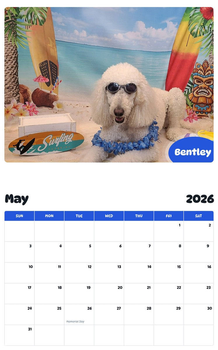 2026 - 2027 Bentley - Pawidols Pet Calendar