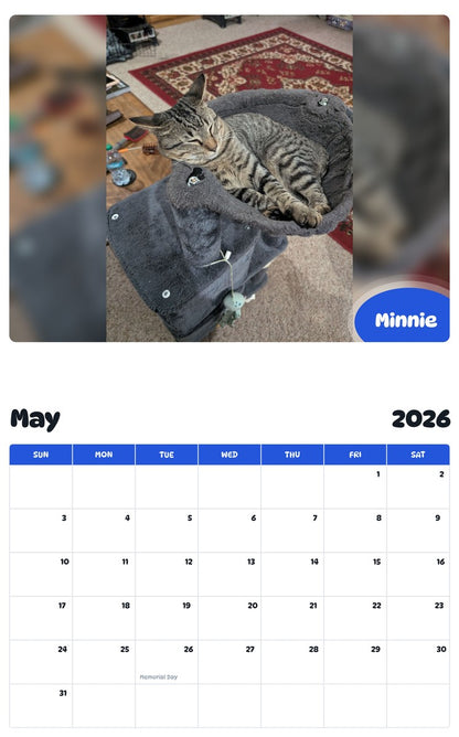 2026 - 2027 Minnie - Pawidols Pet Calendar