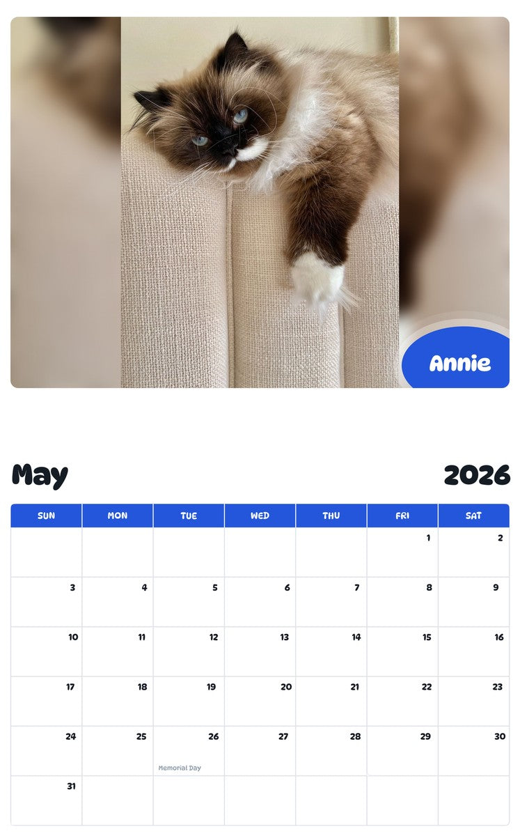 2026 - 2027 Annie - Pawidols Pet Calendar