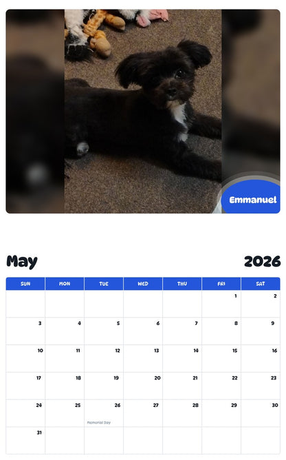 2026 - 2027 Emmanuel - Pawidols Pet Calendar