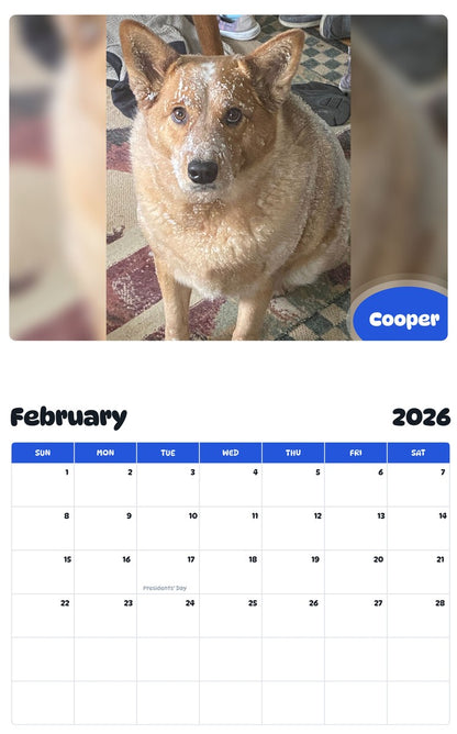 October 2025 - September 2026 Cooper - Pawidols Pet Calendar