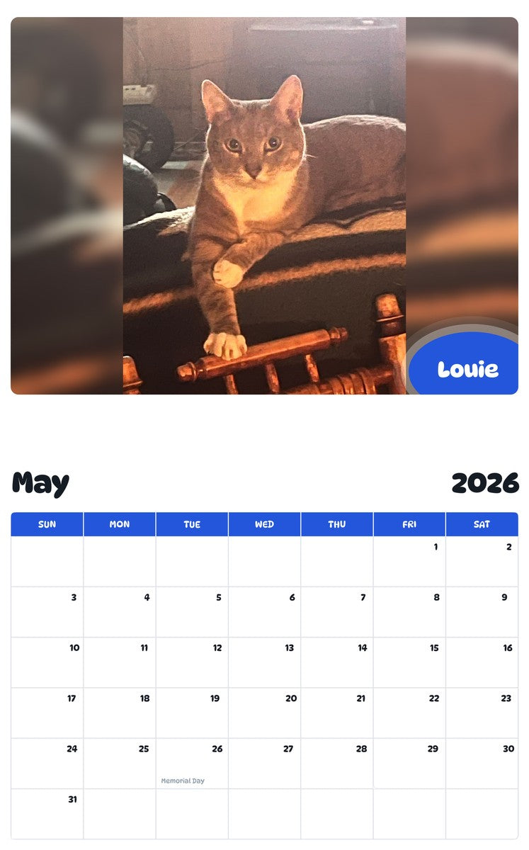 2026 - 2027 Louie - Pawidols Pet Calendar