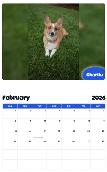 October 2025 - September 2026 Charlie - Pawidols Pet Calendar