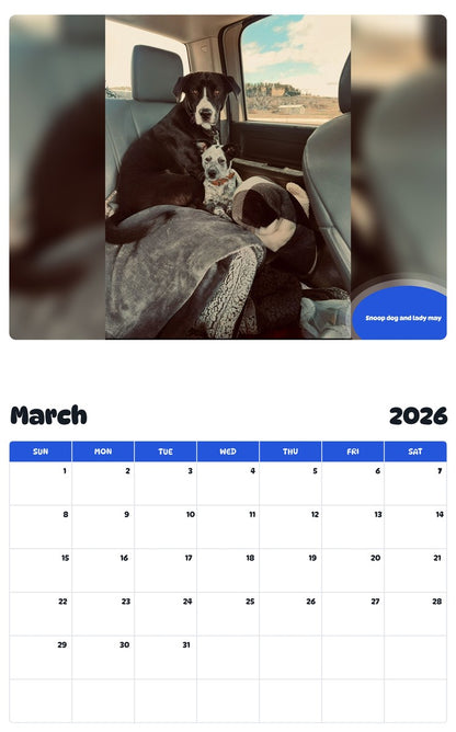 November 2025 - October 2026 Snoop dog and lady may - Pawidols Pet Calendar