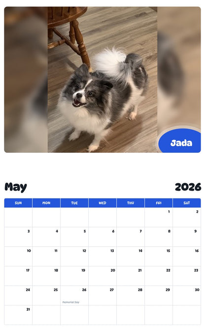 2026 - 2027 Jada - Pawidols Pet Calendar