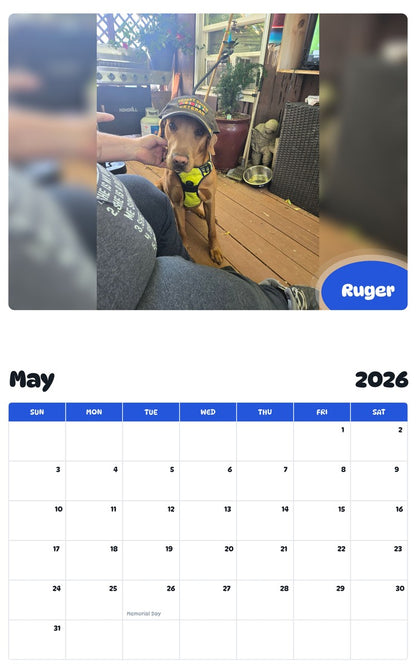 2026 - 2027 Ruger - Pawidols Pet Calendar