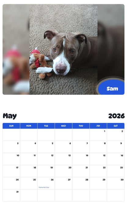 2026 - 2027 Sam - Pawidols Pet Calendar