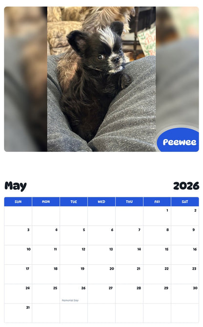 2026 - 2027 Peewee - Pawidols Pet Calendar
