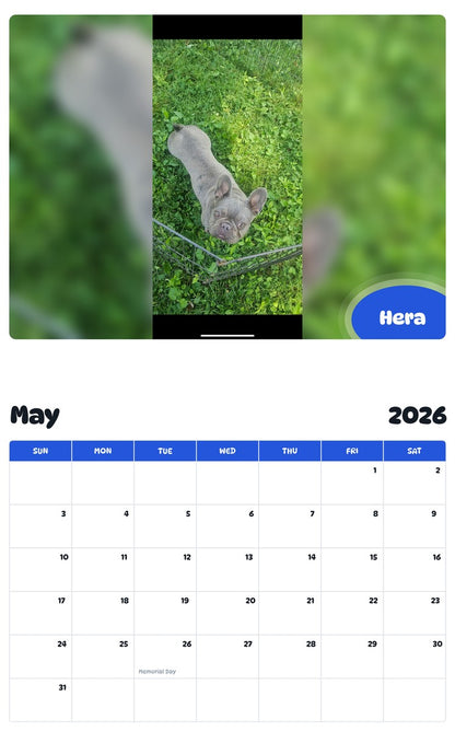 2026 - 2027 Hera - Pawidols Pet Calendar