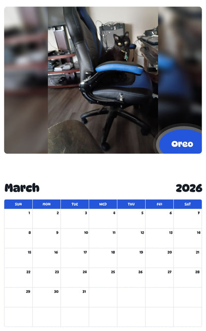 November 2025 - October 2026 Oreo - Pawidols Pet Calendar