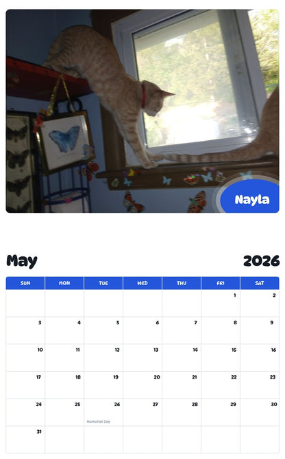 2026 - 2027 Nayla - Pawidols Pet Calendar