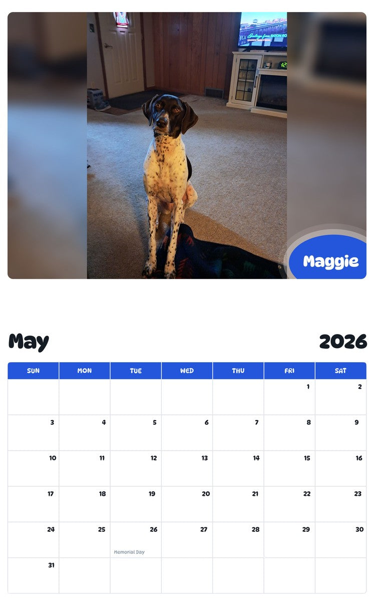 2026 - 2027 Maggie - Pawidols Pet Calendar