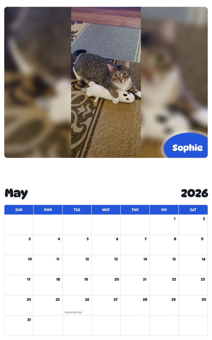 2026 - 2027 Sophie - Pawidols Pet Calendar