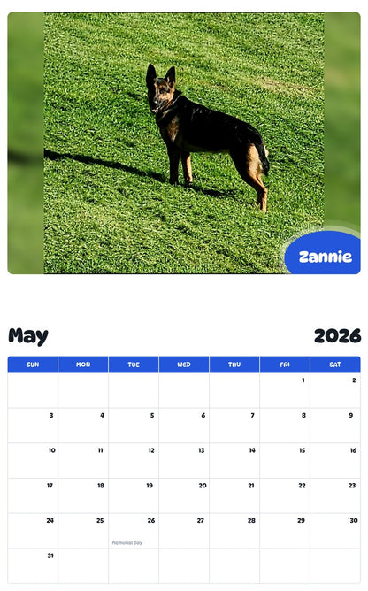 2026 - 2027 Zannie - Pawidols Pet Calendar
