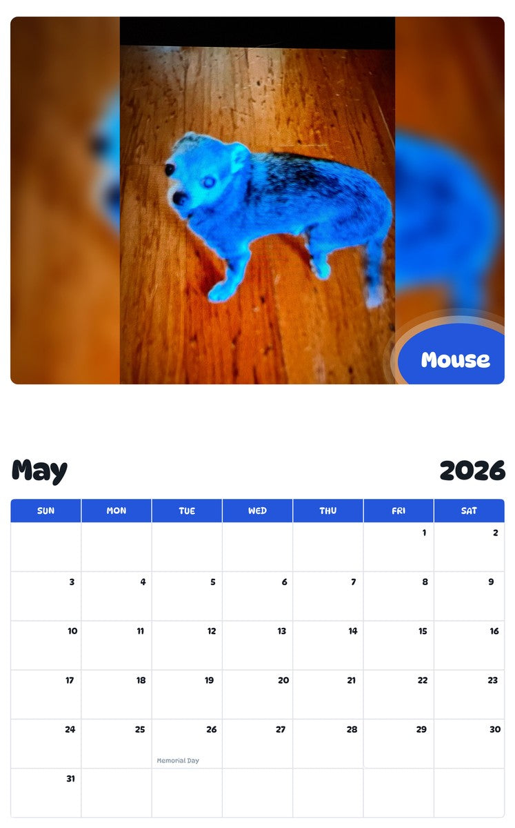 2026 - 2027 Mouse - Pawidols Pet Calendar