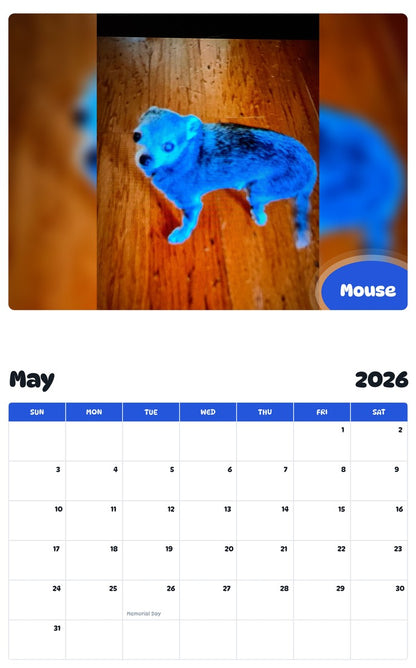 2026 - 2027 Mouse - Pawidols Pet Calendar