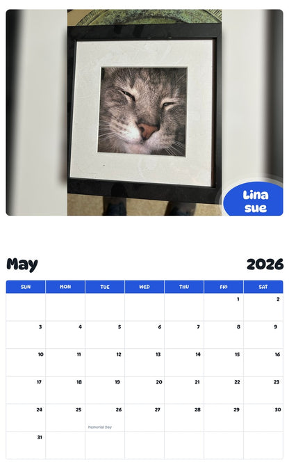 2026 - 2027 Lina sue - Pawidols Pet Calendar