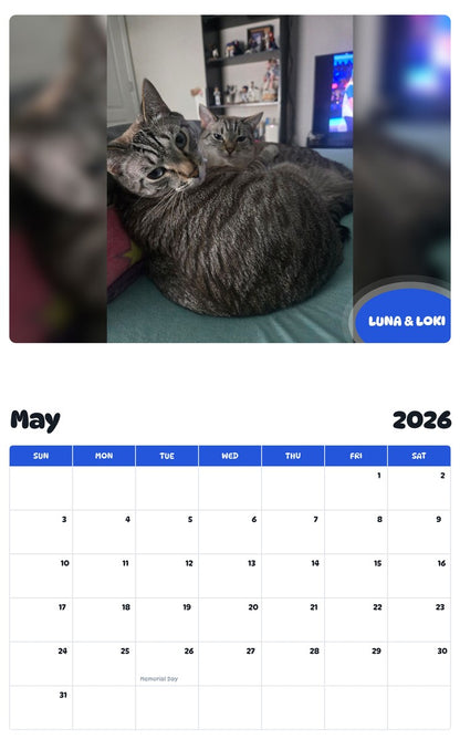 2026 - 2027 LUNA & LOKI - Pawidols Pet Calendar