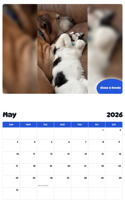 2026 - 2027 Blaze & Rowdy - Pawidols Pet Calendar