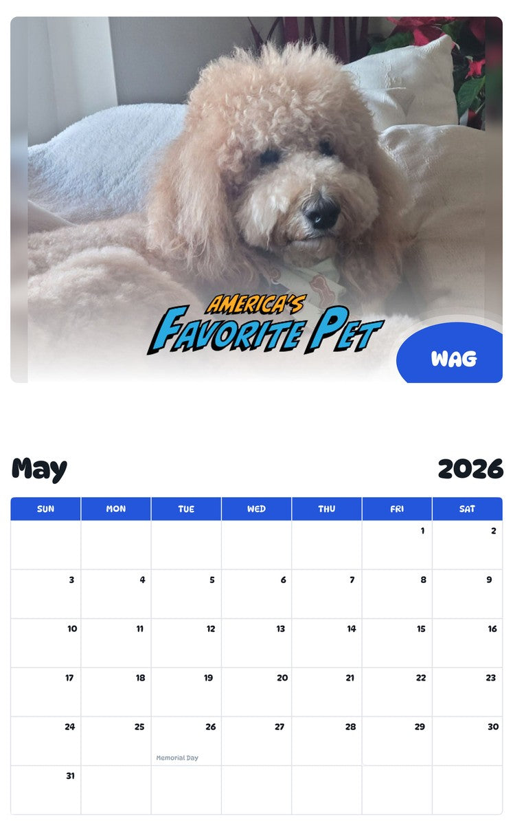 2026 - 2027 WAG - Pawidols Pet Calendar