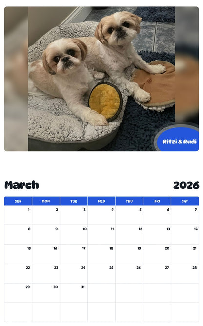 November 2025 - October 2026 Ritzi & Rudi - Pawidols Pet Calendar