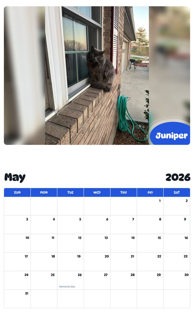 2026 - 2027 Juniper - Pawidols Pet Calendar