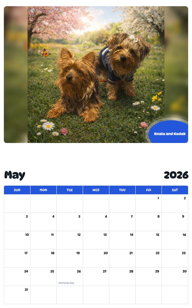 2026 - 2027 Knala and Kodak - Pawidols Pet Calendar