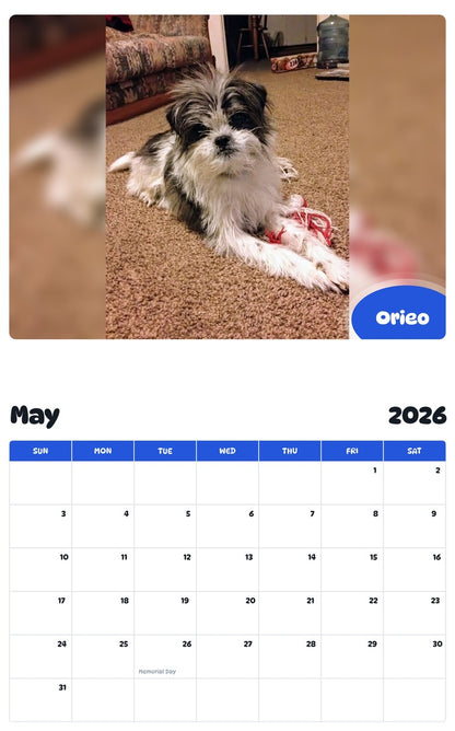 2026 - 2027 Orieo - Pawidols Pet Calendar