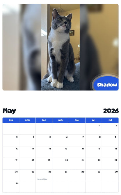 2026 - 2027 Shadow - Pawidols Pet Calendar
