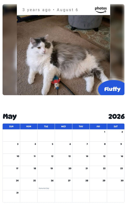 2026 - 2027 Fluffy - Pawidols Pet Calendar