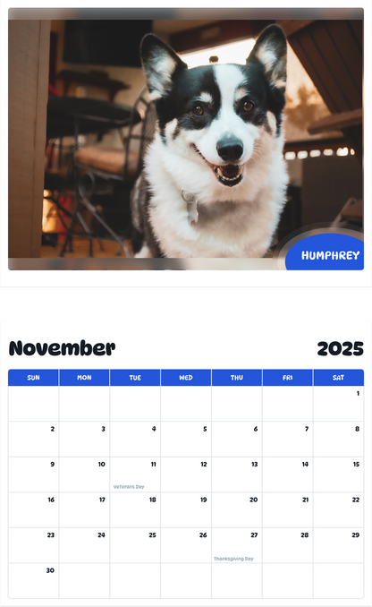 July 2025 - June 2026 Humphrey - Pawidols Pet Calendar