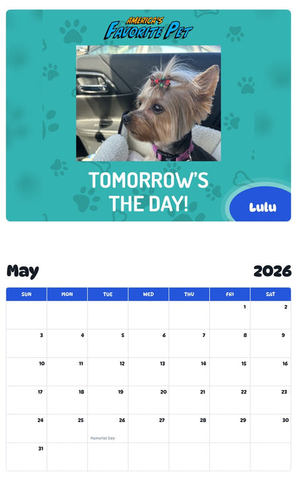 2026 - 2027 Lulu - Pawidols Pet Calendar