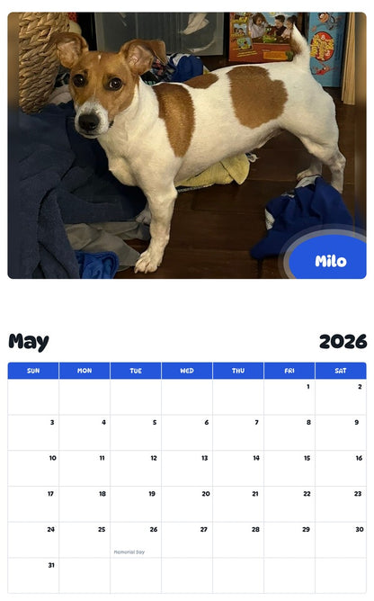 2026 - 2027 Milo - Pawidols Pet Calendar