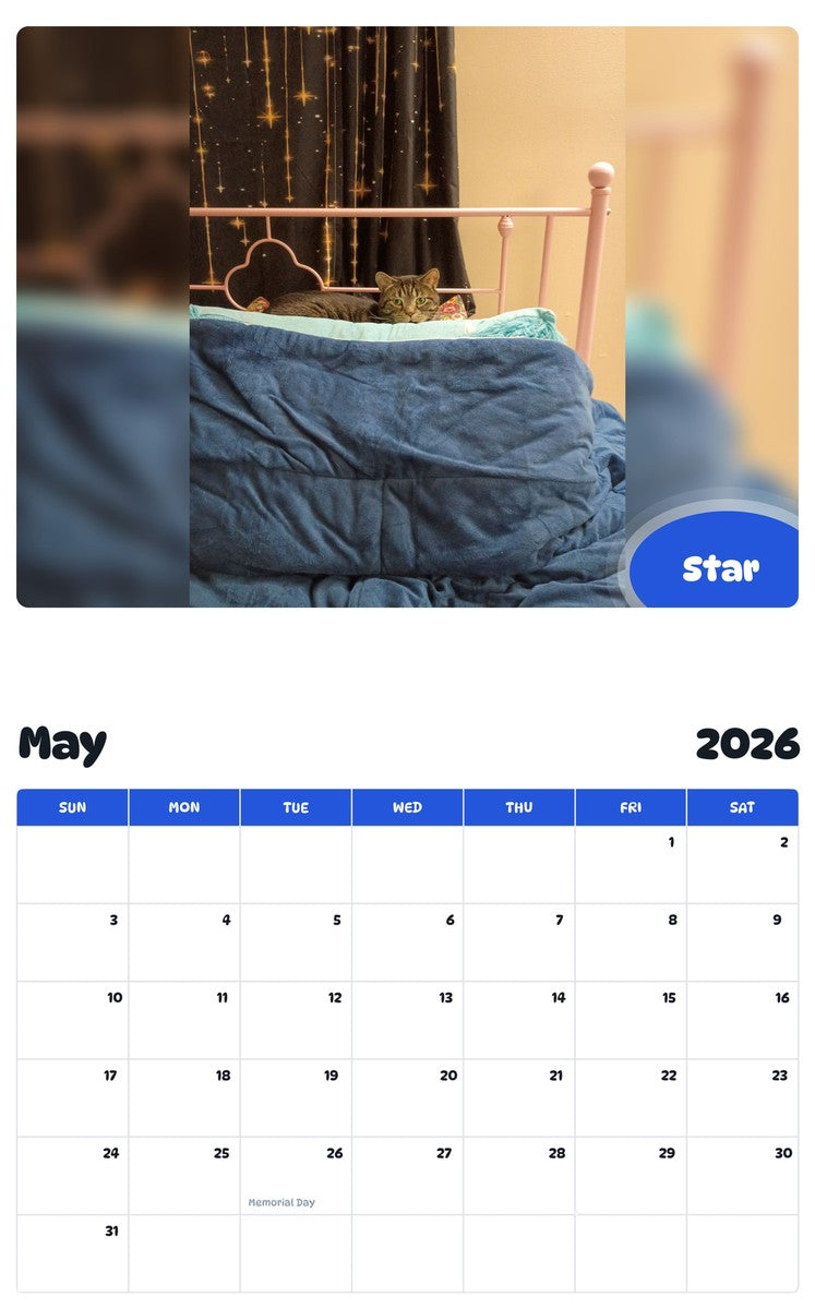 2026 - 2027 Star - Pawidols Pet Calendar