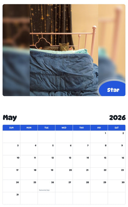 2026 - 2027 Star - Pawidols Pet Calendar
