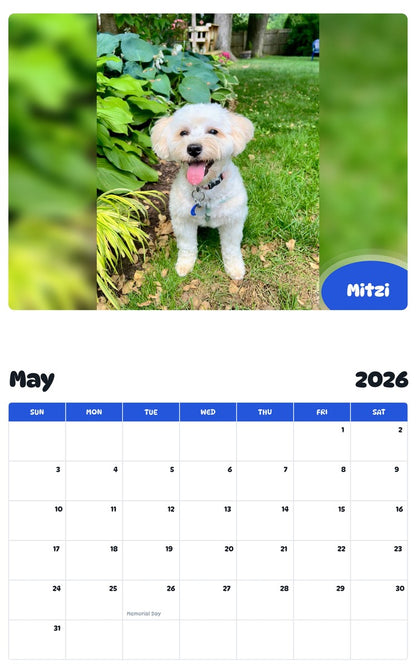 2026 - 2027 Mitzi - Pawidols Pet Calendar
