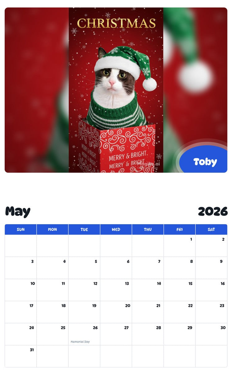 2026 - 2027 Toby - Pawidols Pet Calendar