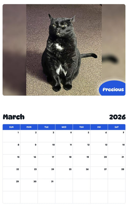 November 2025 - October 2026 Precious - Pawidols Pet Calendar