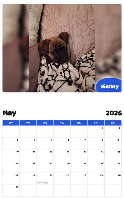 2026 - 2027 Bienny - Pawidols Pet Calendar