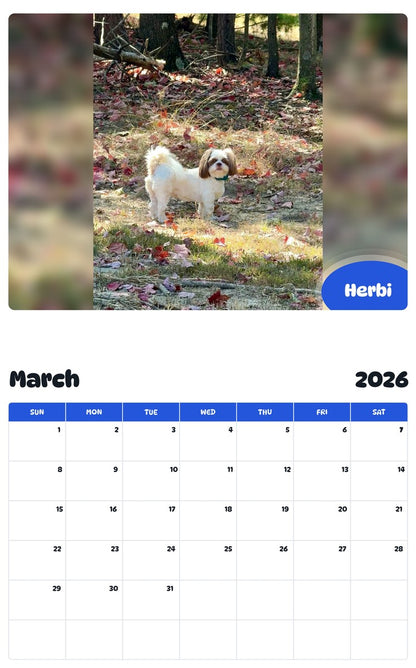November 2025 - October 2026 Herbi - Pawidols Pet Calendar