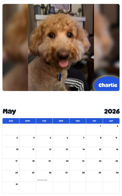 2026 - 2027 Charlie - Pawidols Pet Calendar