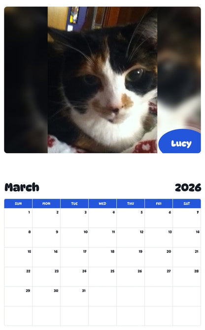 November 2025 - October 2026 Lucy - Pawidols Pet Calendar