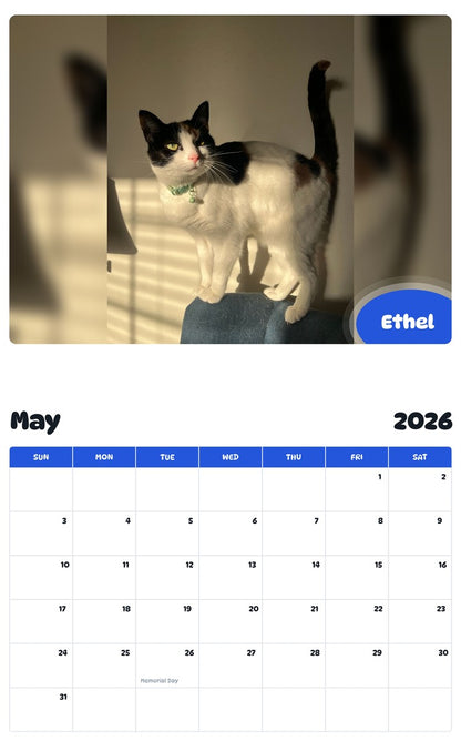 2026 - 2027 Ethel - Pawidols Pet Calendar