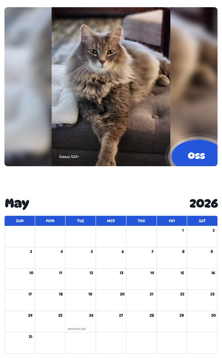 2026 - 2027 Oss - Pawidols Pet Calendar