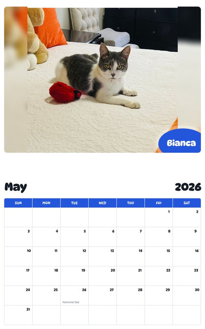 2026 - 2027 Bianca - Pawidols Pet Calendar