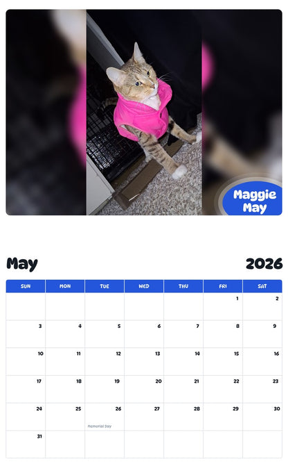 2026 - 2027 Maggie May - Pawidols Pet Calendar