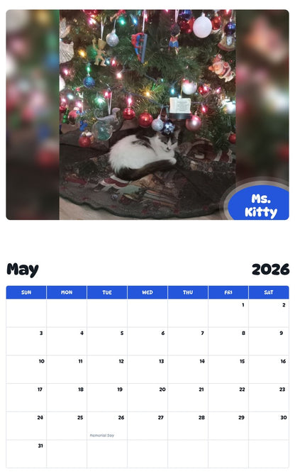 2026 - 2027 Ms. Kitty - Pawidols Pet Calendar