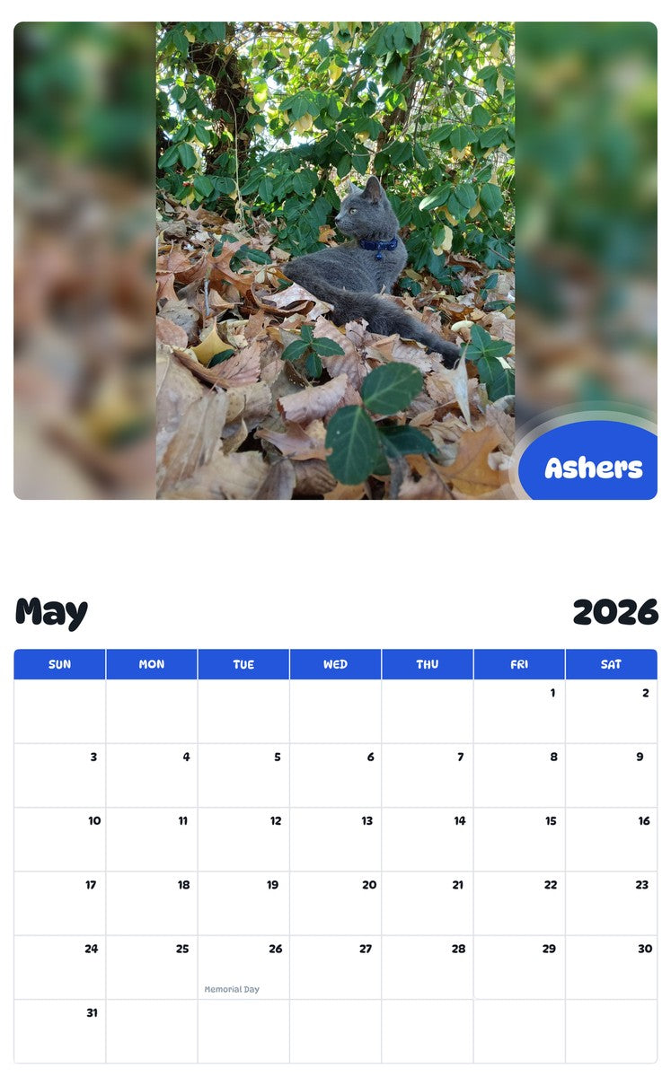 2026 - 2027 Ashers - Pawidols Pet Calendar