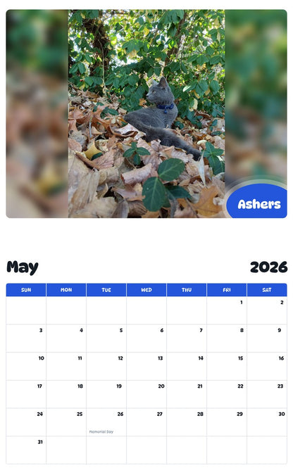 2026 - 2027 Ashers - Pawidols Pet Calendar